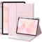 drivego Case with Keyboard for iPad Air 11 Inch (M3 2025/M2 2024), Detachable Keyboard Case for iPad Air 4th 5th generation 10.9 Inch Wireless Pencil Charging, Anti-fall Keycaps, UK Layout, Pink