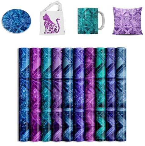 Crystals Sublimation Transfer Sheets, 12x12 Purple Sublimation Paper for Tumbler T- Shirts, Mug Heat Press, Coaster Blank