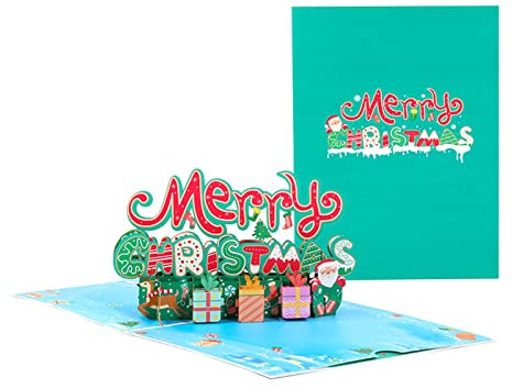 ZEPFJHE 3D für Weihnachtskarten-Set, handgefertigt, Urlaubs-Grußkarten, Postard für Party, Kinder