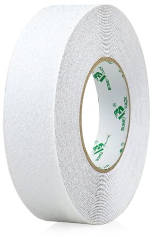 BOMEI PACK Strisce Antiscivolo per Scale,2.5cm × 20m Nastro Adesivo Antiscivolo per Esterni Interni,Nastro Antiscivolo Autoadesivo,Nastro Antiscivolo per Gradini,Strisce Antiscivolo, trasparente