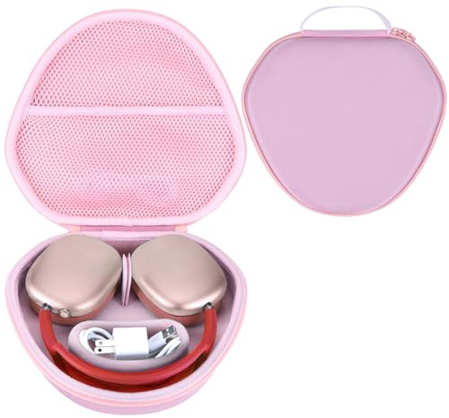 RIYADAone Duro Viaggio Caso Custodia Compatible con Apple Airpods Max Cuffie (Rosa)