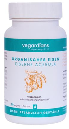 Vegardians Organisches Eisen+ Komplex mit aktiven Synergisten - Mit Vitamin B6, B12, Folsäure & Kupfer. Hypoallergen, vegan & ohne künstliche Zusätze.