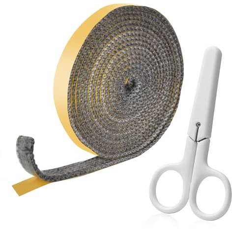 Joint Insert Cheminée, Joints Tressé Auto-adhésive, Joint d'Étanchéité en Fibre de Verre, Joints D'étanchéité Résistante à la Chaleur pour Poêle, Tube Poele, Porte de Four (3mm×15mm×3m)