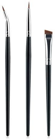 YAZWUR 3 piezas Brochas de Maquillaje, Pinceles Delineador de Ojos, Maquillaje de Ojos Profesional, Pinceles de Sombra de Ojos, Maquillaje Bolsas Ojos, Cepillos de Cejas Makeup Brushes