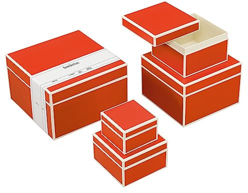 Semikolon 352169 5er Aufbewahrungsboxen - Set 5 tlg - diverse Größen - Geschenkboxen - orange orange