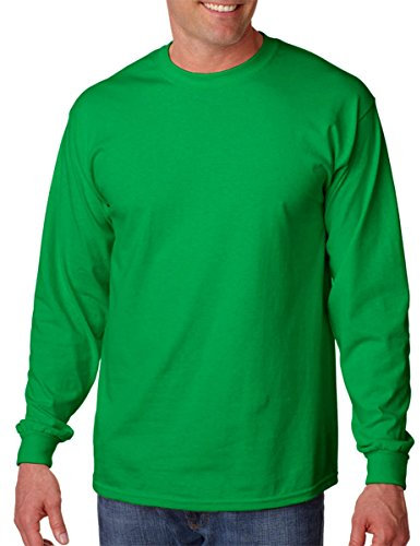 Gildan - 100% Cotton Long Sleeve T-Shirt. 5400, Irish Green, Medium