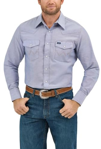 Wrangler Chemise de Travail Western pour Homme - Bleu - L