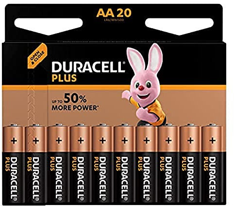 Duracell LR06 MX1500 Plus AA - Batterie Stilo Alcaline, Confezione da 20 Pacco del Produttore, 1.5V