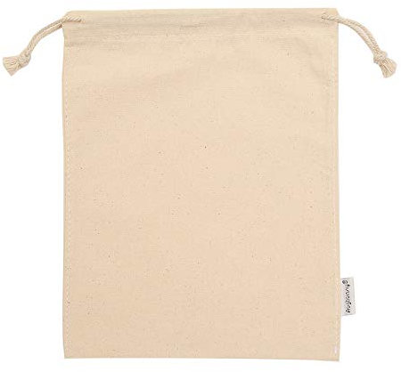 Augbunny 12-Pack 100% Cotton Muslin Bags with Drawstring Large(20.5cmX25cm)