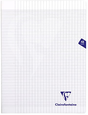 Clairefontaine 393311C Un Cahier Agrafé Mimesys Incolore - 24x32 cm - 48 Pages Grands Carreaux - Papier Blanc 90 g - Couverture Polypro