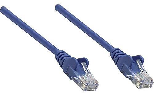 Intellinet Network Patch Cable, Cat5e, 0.25m, Blue, CCA, U/UTP, PVC, RJ45, Gold Plated Contacts, Snagless, Booted, Polybag