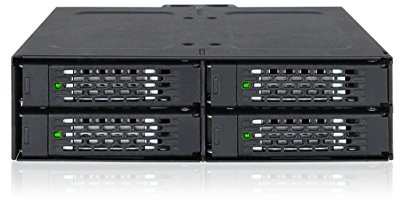 ICY DOCK Backplane IcyDock 4x6,3cm SATAI-III in 1x5,25 HDD/SSD sw, MB607SP-B, Schwarz