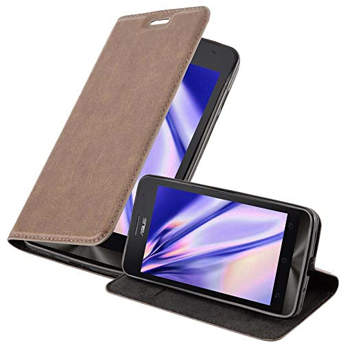 cadorabo Coque pour ASUS ZenFone 5 2014 en Marron CAFÉ - Housse Protection avec Fermoire Magnétique, Stand Horizontal et Fente Carte - Portefeuille Etui Poche Folio Case Cover