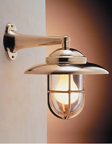 Messing Wandleuchte IP43 Maritim elegant ROSARIO Außenlampe Antik Hof Garten Haustür Terrasse