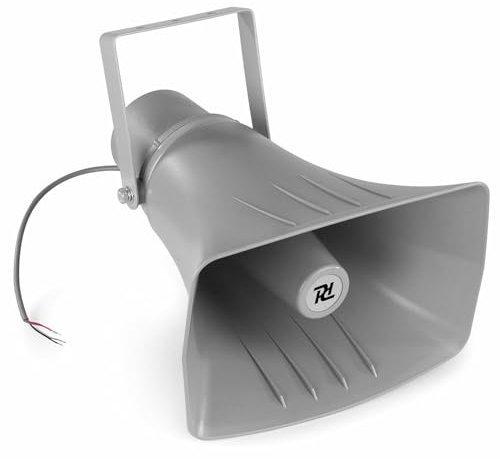 Power Dynamics Altavoz bocina de Largo Alcance, 100v, 7,5 W, 15 W y 30 W. Apto para Intemperie IPX6 con Carcasa de ABS Resistente. Ideal para megafonía, 100 V, se suministra con Soporte de Montaje