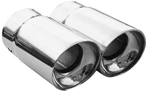 Auspuffblende Doppelrohr Endrohr Edelstahl Auto Endrohrblenden Auspuffendrohr Auspuffrohr Tuning Universell Schalldampf Blende Sport Rund Chrom Auspuffspitzen