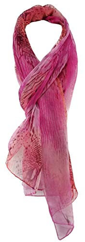 TigerTie Chiffon Schal in rosa pink rosé gemustert Größe 175 x 55 cm