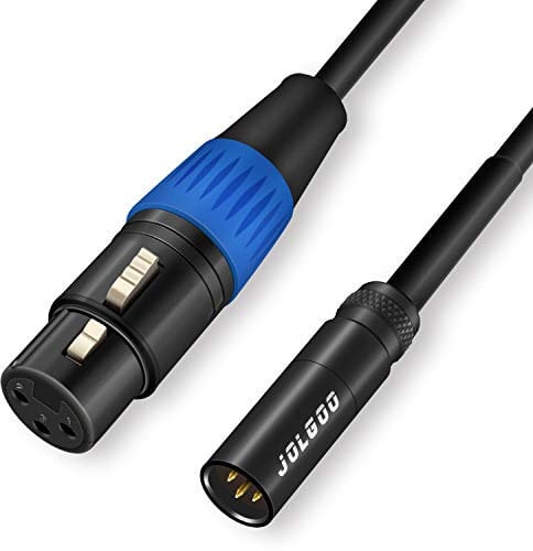 JOLGOO Audiokabel Mini-XLR-Stecker auf XLR-Buchse, 3-poliges Kabel Mini-XLR-Stecker auf XLR-Buchse, für BMPCC 4K-Kamera Video Assist 4K Sharp 8K, 1 Meter
