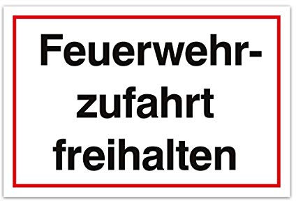 Aluverbund Hinweis Schild 30x20cm Wetterfest Kratzfest Rostfrei UV beständig - Feuerwehrzufahrt