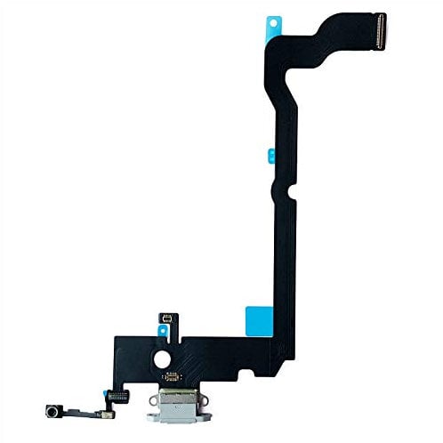 Johncase OEM Charging Port Dock Connector Flex Cable + Microphone + Vibrating Motor Buckle Replacement Part Compatible for iPhone Xs MAX All Carriers (White)