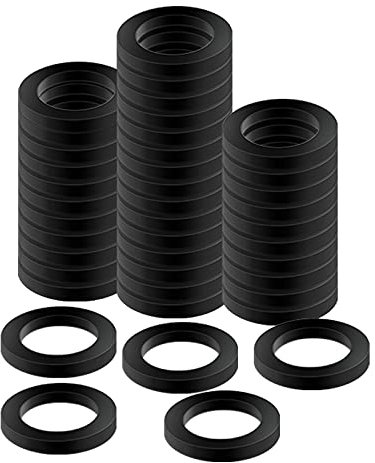 LUTER 40pcs Garden Hose Washers Rubber Washers Seals Ring Hose Gasket Fit All Standard 3/4inch (Black)
