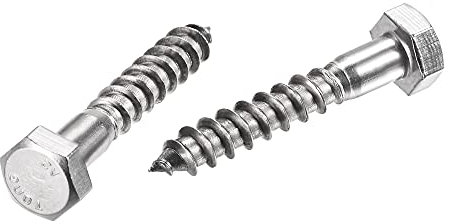 Sourcingmap, viti esagonali M8 x 45 mm, in acciaio inox 304, viti autofilettanti per viti di legno, 10 pezzi