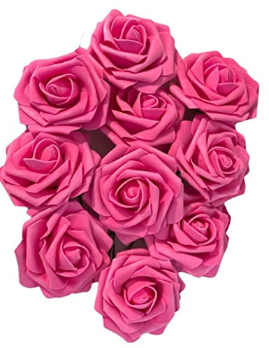 AKORD 10 pcs Classic Rose Flowers for Wedding Bridesmaid/Bridal Artificial Bouquets (Rose)