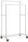 SONGMICS Kleiderständer, Kleiderstange, Garderobenständer mit 2 Kleiderstangen und Ablage, Rollen, bis 110 kg belastbar, Industrie-Design, für Schlafzimmer, Ankleidezimmer, weiß HSR060W01