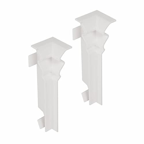 PROVISTON | Innenecken für | Sockelleiste | Berliner Profil | 16 x 80 mm | MDF foliert | Weiß | Hamburger Fußleiste | 2 Stück