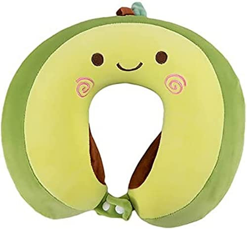 AOOPOO Cartoon Nackenkissen Memory Foam Nackenkissen Stützkissen, Reisekissen Kinder Reisekissen Ideal für Reise Büro und Haus (Avocado)