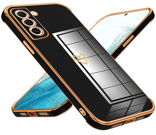 Keteen Custodia Compatibile con Samsung Galaxy S22 Cover Case Carina Motivo Cuore Silicone TPU Ultra Sottile Antiurto & AntiGraffio Cover per Samsung Galaxy S22, Nero