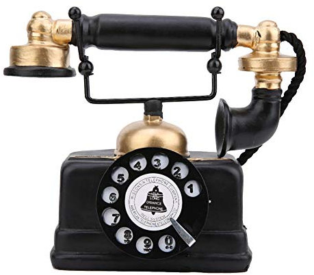 Jenngaoo Schreibtisch Ornament Antikes Telefon, Retro Dekoratives Telefon Modell, Klassische Telefon Deko Statue Künstler Telefon Figur Desktop Home Office Ornament – 7.28x6.29 Zoll