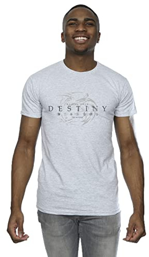 Absolute Cult Netflix Men's The Witcher Wolf's Destiny T-Shirt Sport Grey Small
