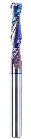 SpeTool Router Bits 1/4 Inch Shank Spiral Router Bit Up Cut CNC Router Bits Extra Long 1-1/4 Inch Cutting Length 3 Inch Total Length Solid Carbide End Mill with TAC Coating for Woodworking Cutter