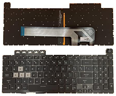 Tiugochr Teclado de retroiluminación colorido para ASUS TUF Gaming F15 FA506 FX506 FX506U FX506II FX506IH FX506LI FA506Q FX506L FA506U F17 FX706 FA706 FX706LI AEBKXU00010 - -