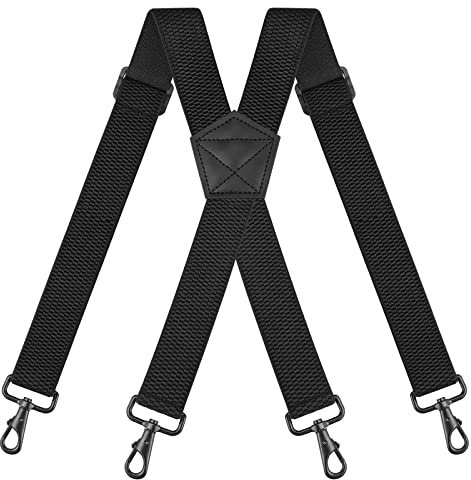 Hosenträger für Herren, 3,8 cm Breit Elastisch X Förmige Herren Hosenträger mit robusten Karabiner Verschluss Sehr Starken Verstellbar Lang Eine Größe für Alle Männer & Alle Verschiedenen Farben Hose