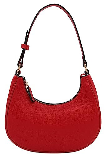 FashionPuzzle, Borsa a tracolla piccola a mezzaluna, rosso/rosso., Taglia unica