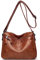 FORRICA Umhängetasche Damen Mittelgroße Elegante Schultertasche Mehrere Taschen Frauen Crossbody Bag PU Leder für Shopper Reisen Arbeit Gelb