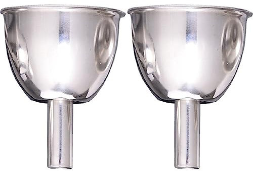 2 Pcs Stainless Steel Mini Funnels Multipurpose Small Funnels for Drinking Liquor Flask, Essential Oil Bottle, Spice Powder, Homemade Make-up Fillers