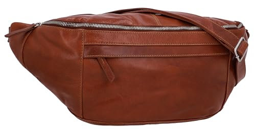 Gusti Gürteltasche Leder- Esben Damen und Herren Bauchtasche Hüfttasche Festivaltasche Handtasche Leder Braun