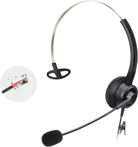Callez RJ9 Cuffie Telefono Fisso con Microfono Cancellazione Rumore, Mono Cuffia Telefoniche Compatibili con Yealink T21P T23G T41S T48S Avaya 1608 9608 9611G Compatibili con Grandstream GXP1620 Snom