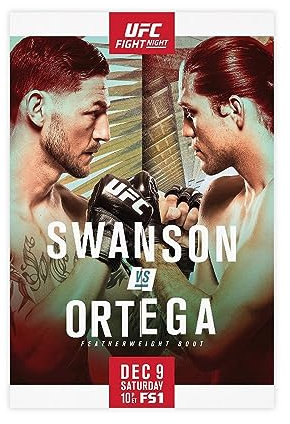 ETOMEY UFC Fight Night 123; Cub Swanson vs. Brian Ortega 2017 Boxposter Leinwand Poster Schlafzimmer Dekor Sport Landschaft Büro Zimmer Dekor Geschenk ungerahmt 30 x 45 cm
