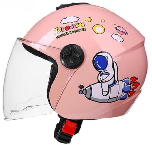 Sommer-Motorrad-Halb-Jugendhelm, Retro-Jet-Helm, Roller, Cruiser, Moped, DOT-zugelassener Persönlichkeits-Kinderhelm, anwendbarer Kinder-Kühlhelm, 3–12 Jahre alte Jungen und Mädchen C,52~56cm