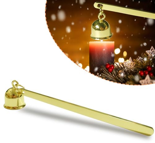 Ohromcoli Kerzenlöscher - Kerzenzubehör Edelstahlmit 6.9/17.5cm Griff, Kerzen Löschhütchen zum Sicheren Löschen von Kerzendochten, Geschenk für Kerzenliebhaber (Goldene)