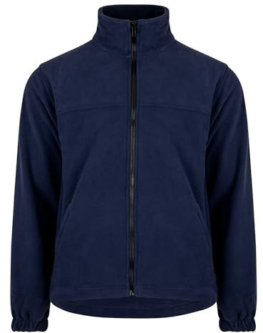 Toufer Fleece Jacket for Women Men with Full Zip Soft Polyester Super Warm Comfortable Outdoor Hiking Fleece Sweatshirt Navy Blue Size XL