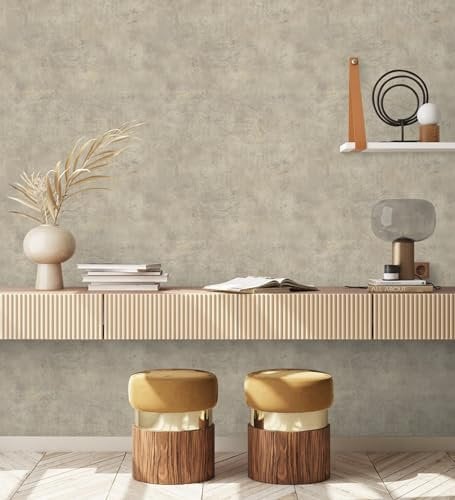 GAULAN 682764 - Vlies-Vinyltapete, Strapazierfähig, Abwaschbar. Tapete mit Mikrozement-Effekt und rauer Textur für Wohnzimmer Küche Bad Schlafzimmer Flur - Rolle 10 m x 0,53 m