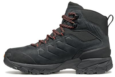 SCARPA Damen Moraine Polar GTX wasserdichte Gore-Tex isolierte Stiefel für Rucksackreisen & Wandern, Dark Anthracite/Coral, 38.5 EU