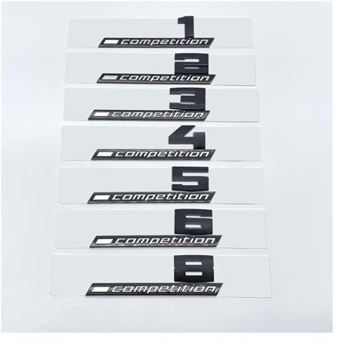 zlj6688 Giossy Schwarzes 3D ABS Competition ABS Emblem Thunder Edition, kompatibel mit M1 M2 M3 M4 M5 M6 M8 Kofferraum-Abzeichen-Aufkleber (Color : Glossy Black, Size : M2 Competition)