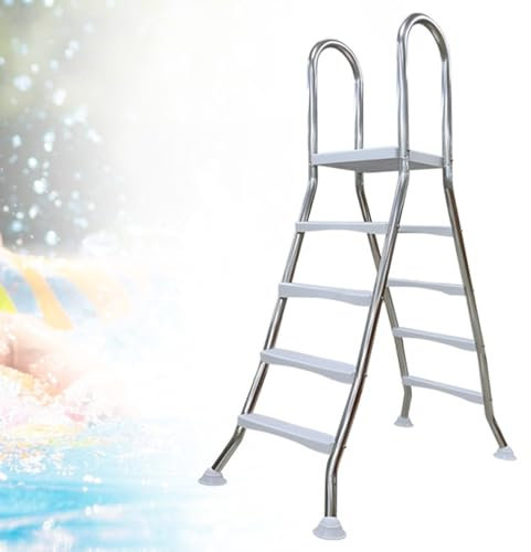 BOTOWI Swimming Pool Step for Above-Ground Swimming Pools 48-52 Inch,Stainless Steel 4 Steps Ladder,Heavy Duty Safety Pool Ladder with Non-Slip Steps,Easy To Assembly Climb,500Lbs Capacity