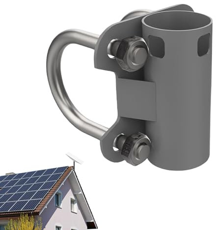 Support de tuyau pour mât d'antenne Starlink - En forme de U - Support de montage réglable - Pour balcon, camping-car, yacht - Pour balustrade de 30 à 50 mm